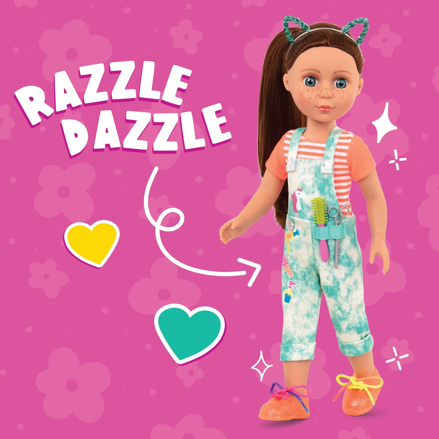 Glitter Girls – 14-Inch Doll Outfit Bundle – 3 Fashion Outfits – Rainbow Jacket, Cat – Ears, Sweater Dress – Clothes & Accessories – Fashion Pack – 3+ Years