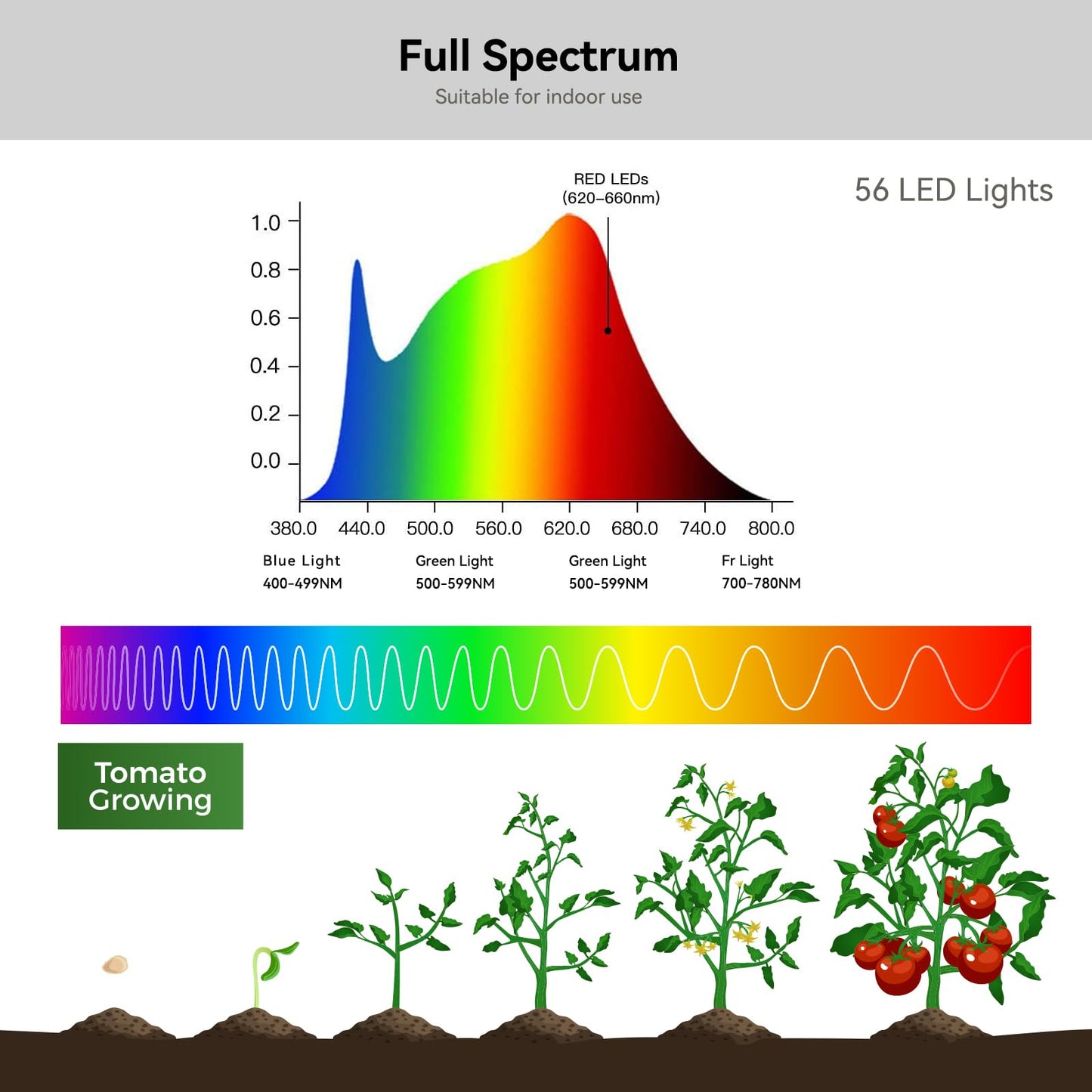 KNHUOS Plant Grow Lights Full Spectrum, 56 LEDs Clip on Small Plant Light with Adjustable Gooseneck, 3 Colors Plant Lights Indoor, Auto Timer 4/8/12Hrs&10 Brightness, 2 Packs