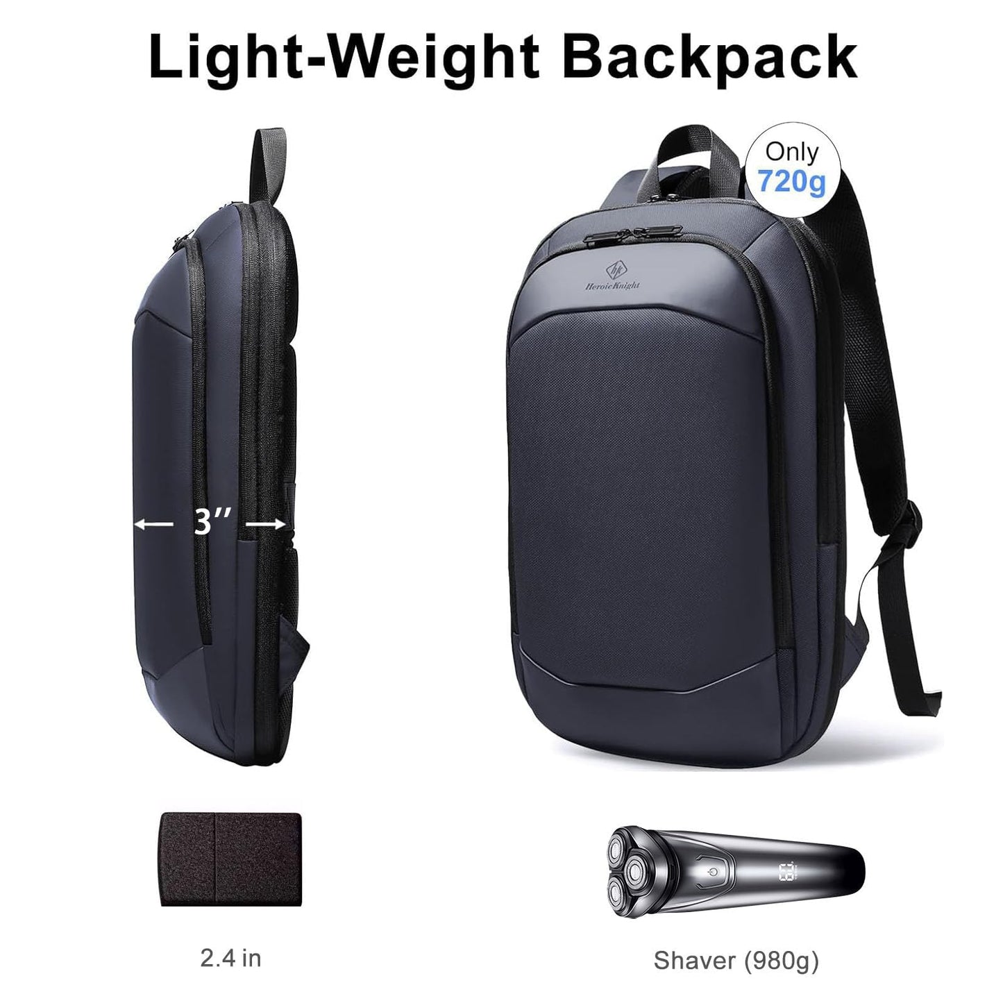 Slim Laptop Backpack for Men,Waterproof Expandable High Tech Business Work Backpack for Men and Women,15.6 Inch Lightweight Anti-theft Travel Backpack College Casual Daypack Computer Bag - Blue