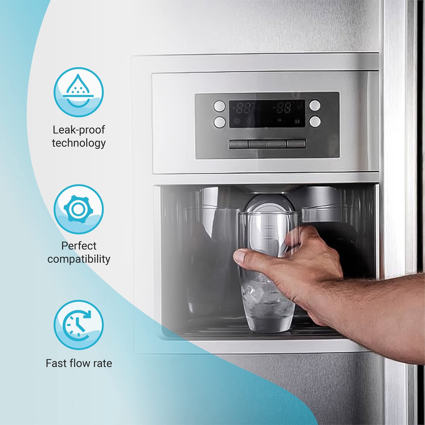 AQUACREST Refrigerator Water Filter Replacement for Frigidaire EPTWFU01® Pure Source Ultra II, FPBC2277RF, FPBG2277RF, FGHB2868TP, FFHD2250TD, FGSC2335TF, 3 Filters (Package May Vary)
