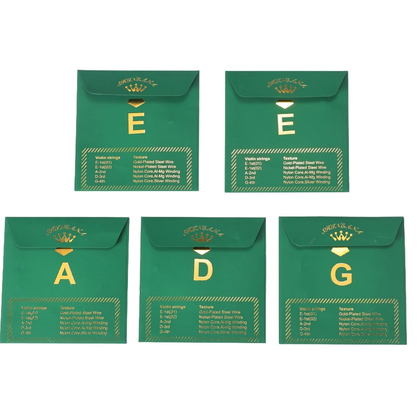 4/4 Full Set Violin Strings with BONUS GOLD E String | Premium Synthetic Core for Warm, Rich Sound & Enhanced Projection | Medium Tension, Concert-Tested | Fits All 4/4 Violins