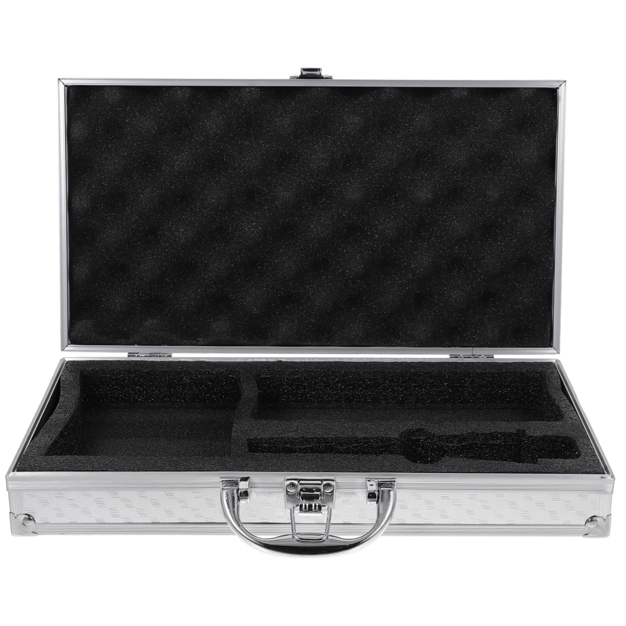 Toyvian Aluminum Alloy Tool Box Portable Hard Shell Carrying Case Lightweight Storage Briefcase with Secure Clasp for Home Office Travel 13.77X7.48X2.51 Inches