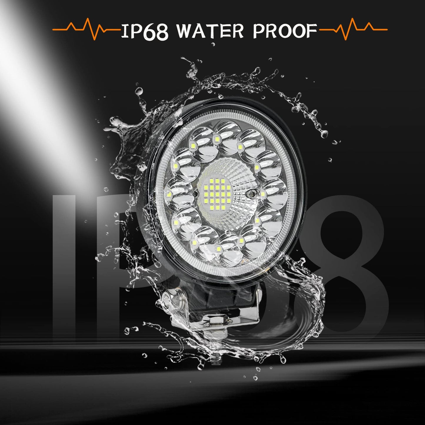 SAN YOUNG LED Light Pods for Trucks, 4 Inch LED Tractor Work Lights 120W Round Spot Off Road Driving Light for ATV UTV RV Golf Cart Lawn Mower SUV Offroad Lights, 4 Pack