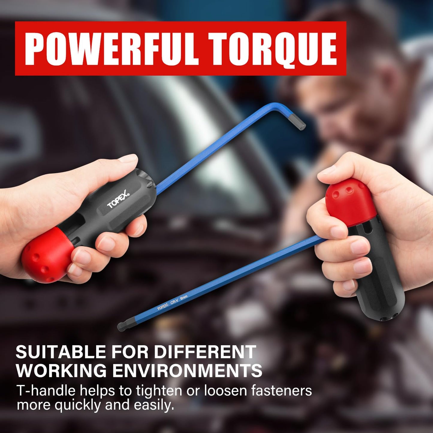 TOPEX 38Pcs Allen Key Set Hex Key Allen Wrench Folding Hex Key Ball End Metric/SAE/Star