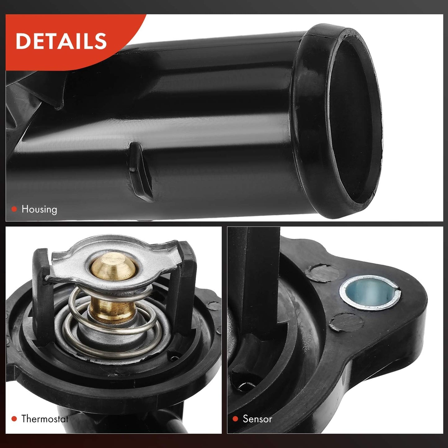 A-Premium Engine Coolant Thermostat Housing Assembly Compatible with Chrysler 300 Dodge Challenger Charger 2011-2021 V6 3.6L