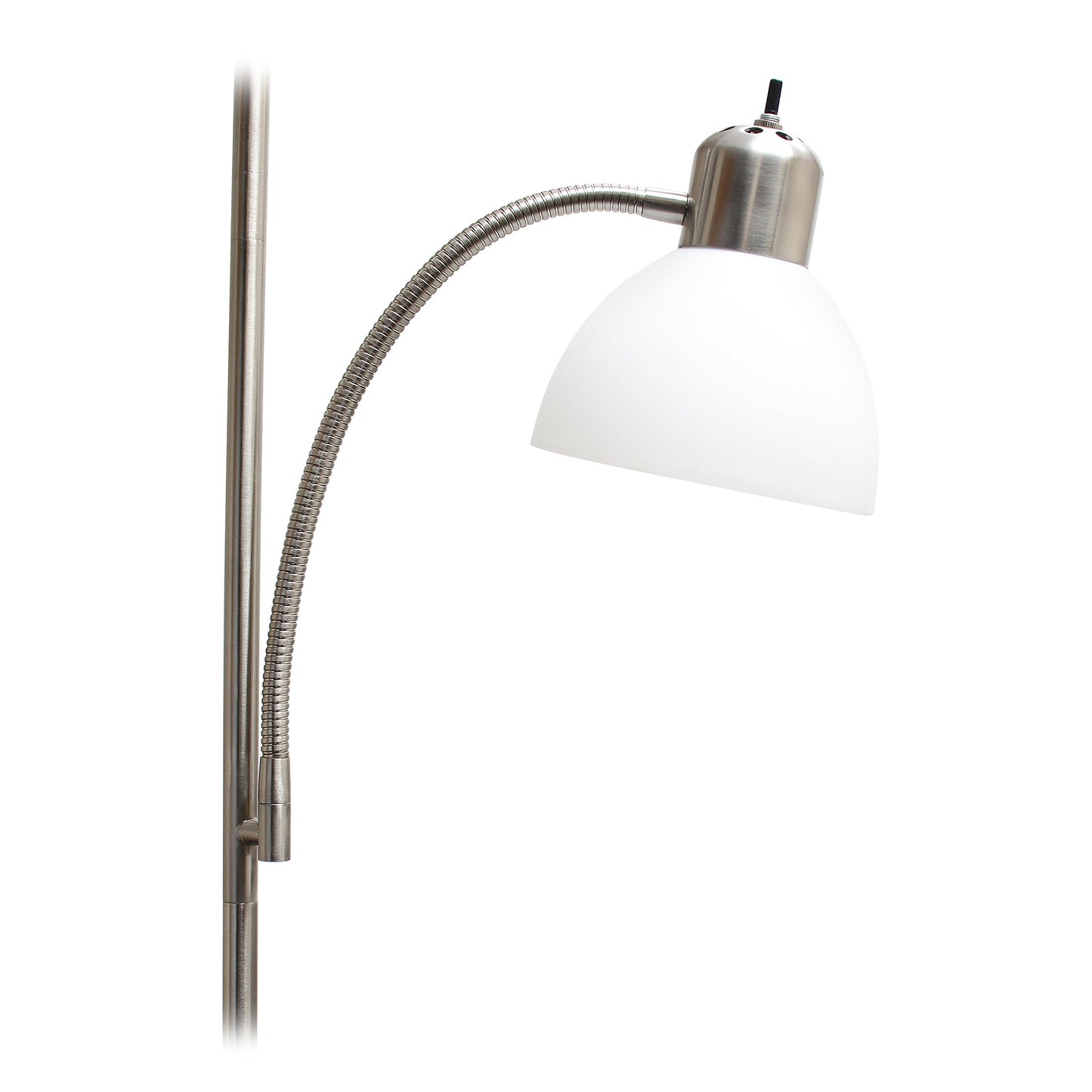 Simple Designs Home LF2000-BSN Floor Lamp with Reading Light, Brushed Nickel, 20.47 x 20.47 x 71