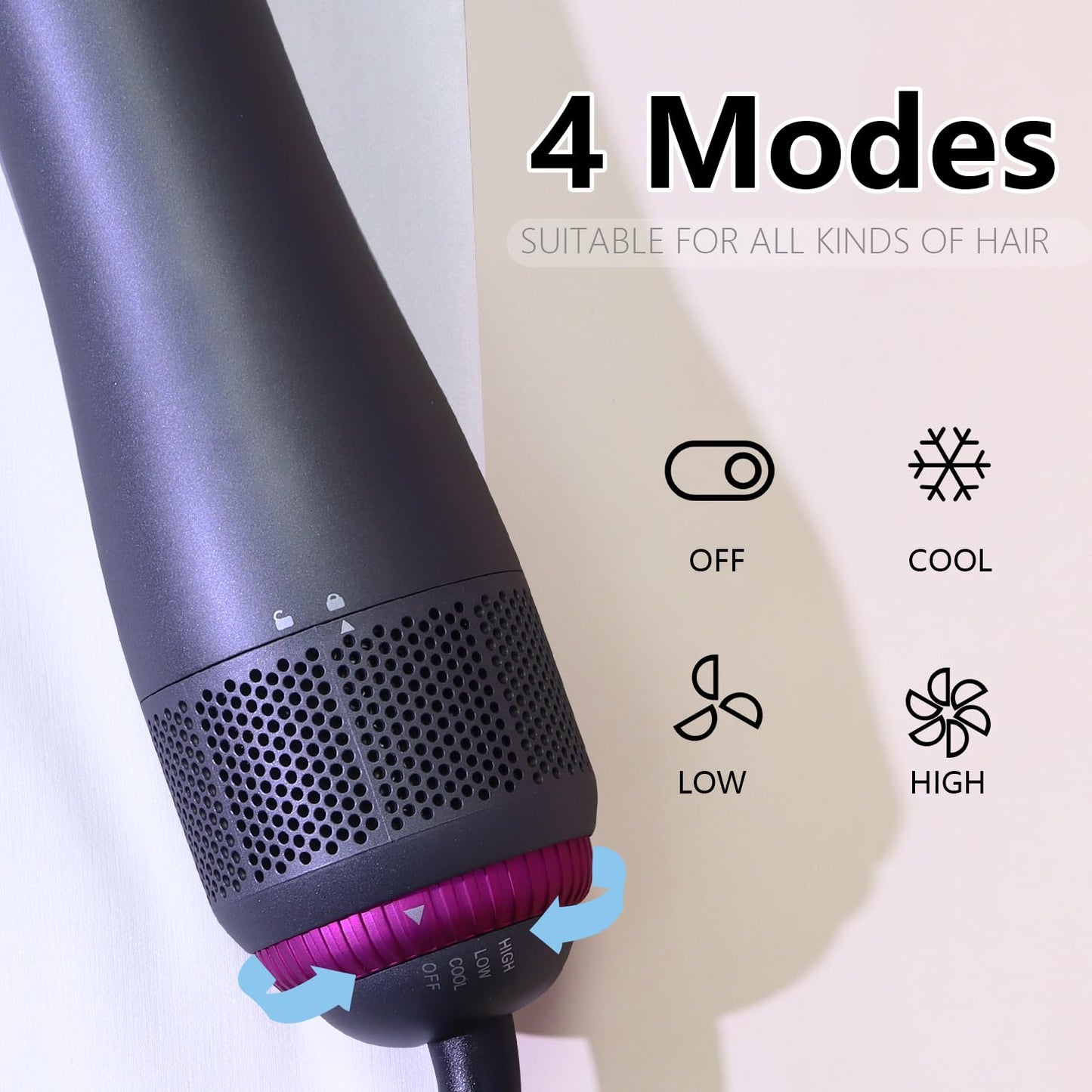 Blow Dryer Brush Set, 4-in-1 Hair Dryer Brush, Multi Hair Styler Tools with Ion for Salon Blowouts, Drying, Curls, Volumizing and Straightening, Sleek and Less Frizz