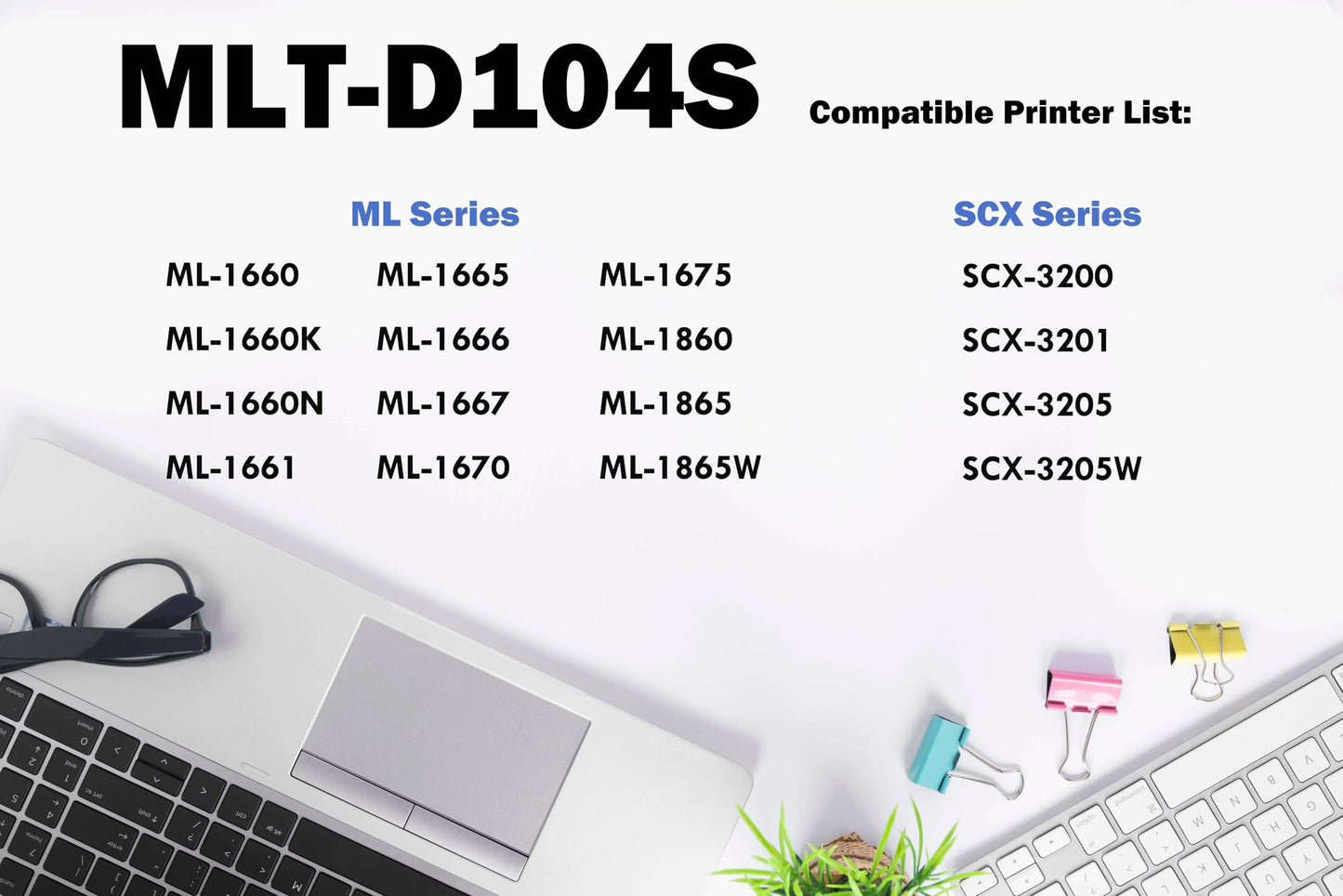 Ultra Toner® Compatible Replacement for Samsung MLT-D104S Toner Cartridge mlt-d104s Black for ML-1660 ML-1865 SCX-3200 ML-1660N 1665 1666 1667 1670 1675 1860 1865 1865W SCX-3200W 3205 3205W (2 Pack)