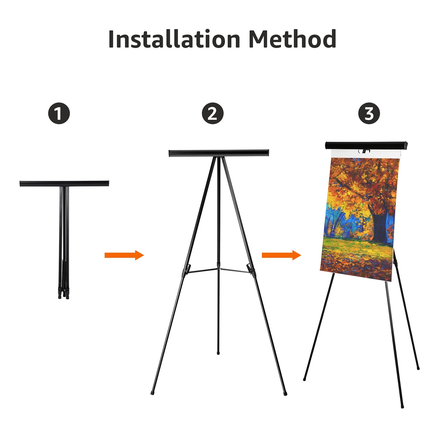 Amazon Basics Heavy Duty Presentation Display Stand Easel, Adjustable Height Telescope Tripod