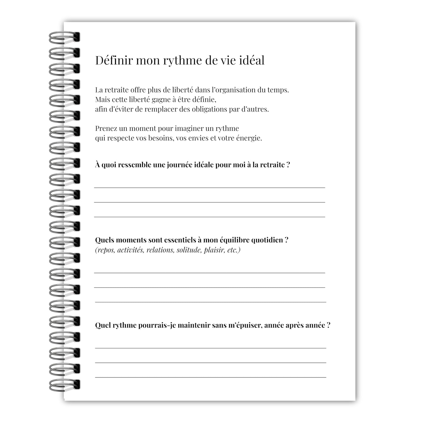 Mon Journal de Retraite, préparation, visualisation guidée, cadeau pour retraités et futurs retraités, Journal en Français, Livre de Retraite