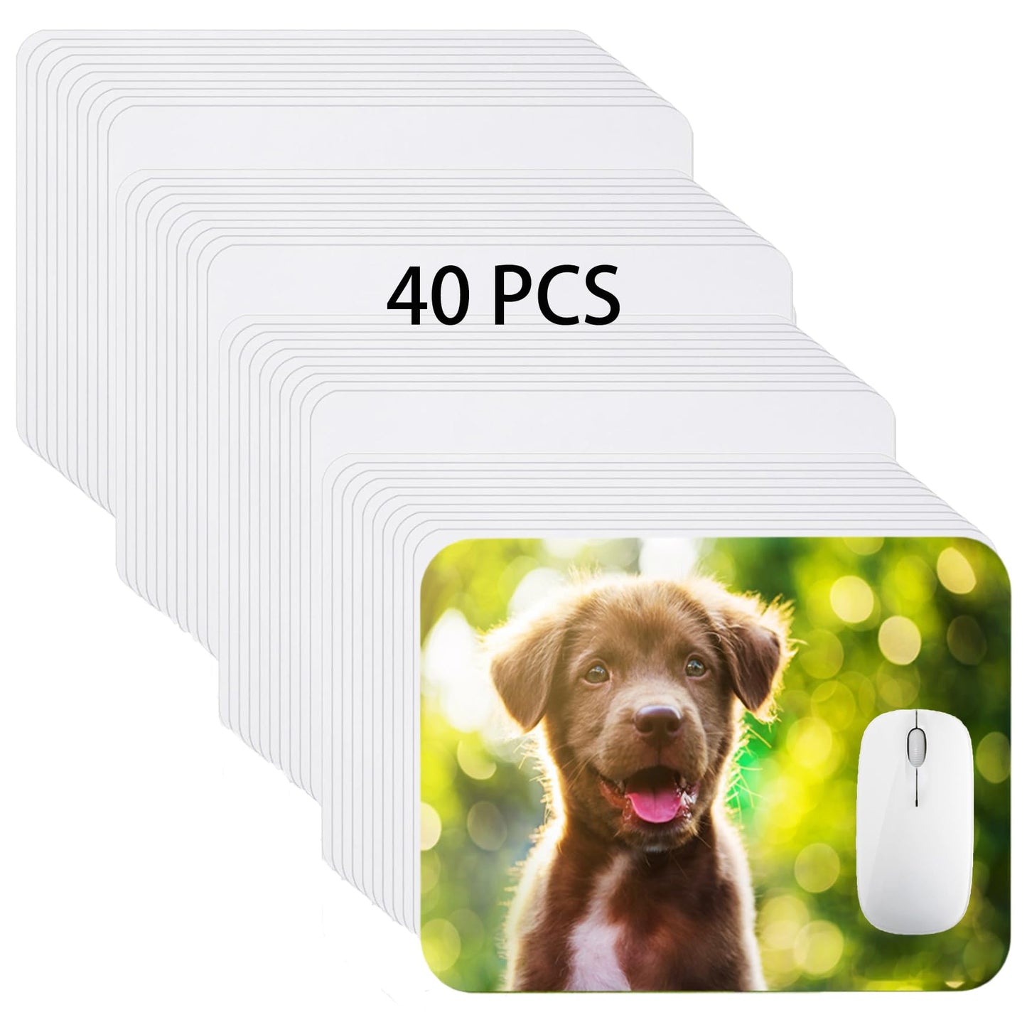 Nicunom 40 Pcs Sublimation Mouse Pad Blanks, 21.6 x 18 x 0.3 cm Heat Press Printing Crafts Mousepads DIY Custom Mouse Pads Anti-Slip Rubber Mouse Mat for Office Laptop Computer Gaming