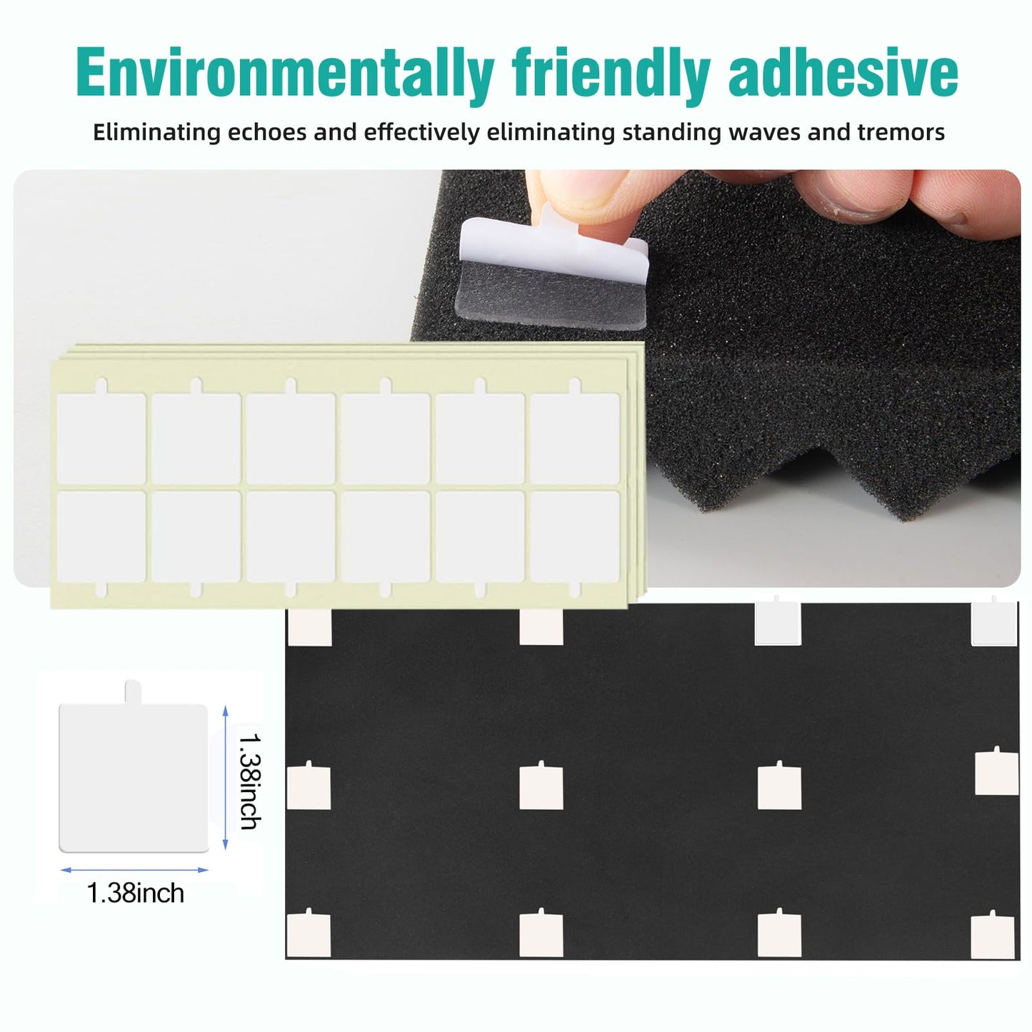 4 Pack Acoustic Foam Panels, 48 x 24 x 2" Sound Absorbing Panels High Density Studio Wedge Tiles Fire Resistant Acoustic Panels for Home,Office, Recording Room, Studio (Black 4 Pack, 48 x 24 x 2")