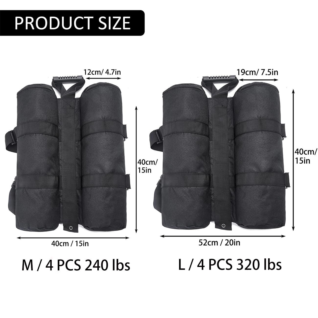 MOPHOEXII Plus Size Canopy Weights Bag Leg Weight(240 lbs) for Pop up Canopy Tent, Sand Bags for Patio Umbrella Instant Outdoor Sun Shelter-4 Pack