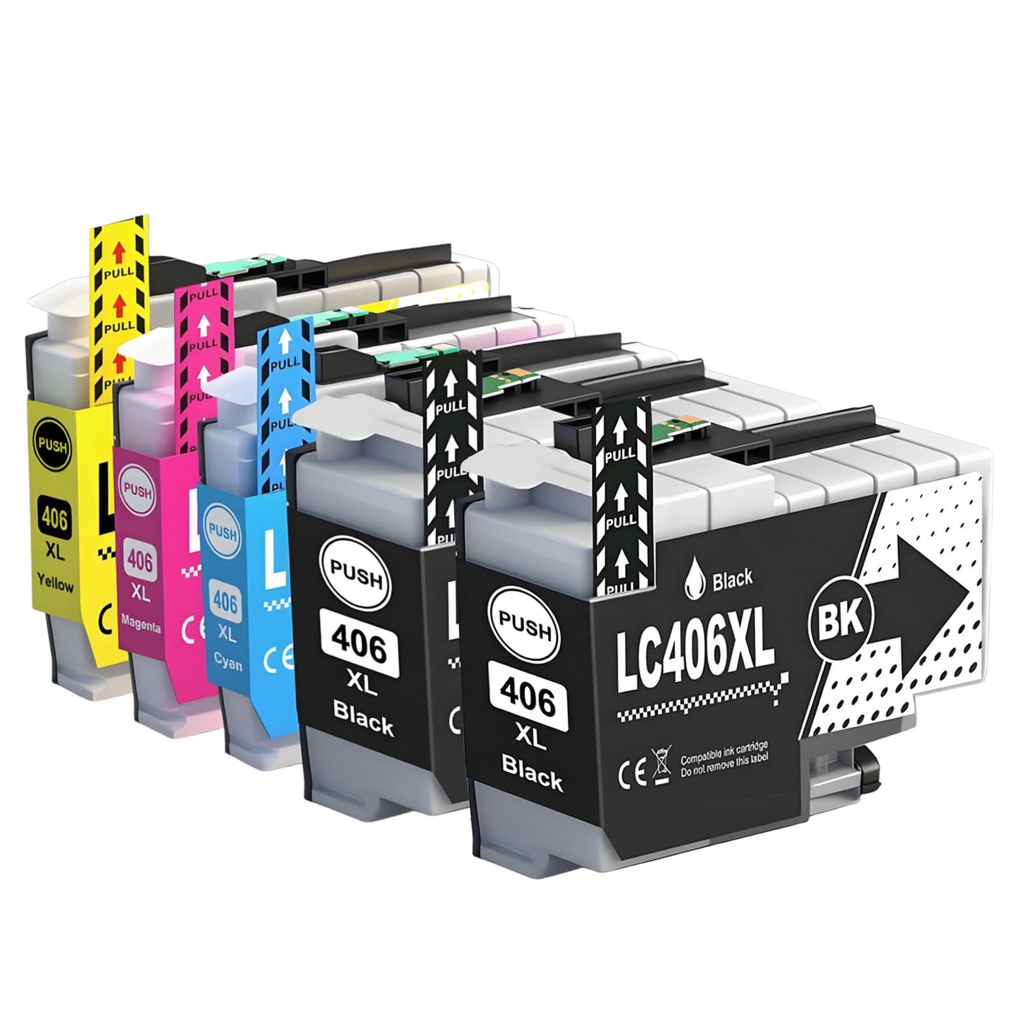 LC406XL Compatible Ink Cartridges High Capacity Black 6000 Pages Color 5000 Pages for MFC-J4335DW MFC-J4345DW MFC-J4535DW MFC-J5855DW MFC-J6555DW MFC-J6955DW MFC-J5955DW Printer (2*Bk, 1*CMY, 5 Pack)