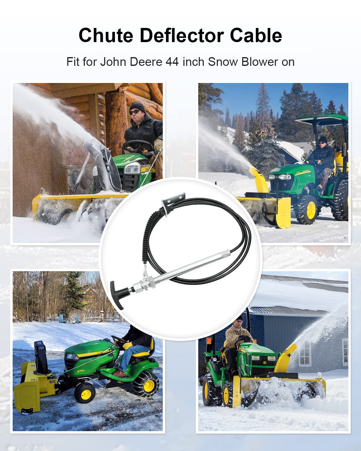 AM134404 Spout Control Input Cable Fit for John Deere, Chute Deflector Cable Fits for JD 44" Snow Blower on L 100 110 120 130 X 300 320 340 500 520 540 LA 100 110 120