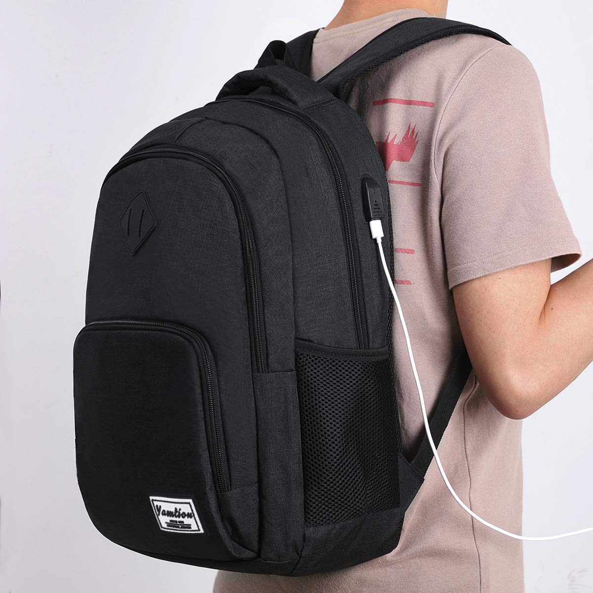 17.3 Inch Backpack for Men and Women,School Backpack for Teenager,Laptop Bookbag with USB Charging port for Business Work College Travel Trip