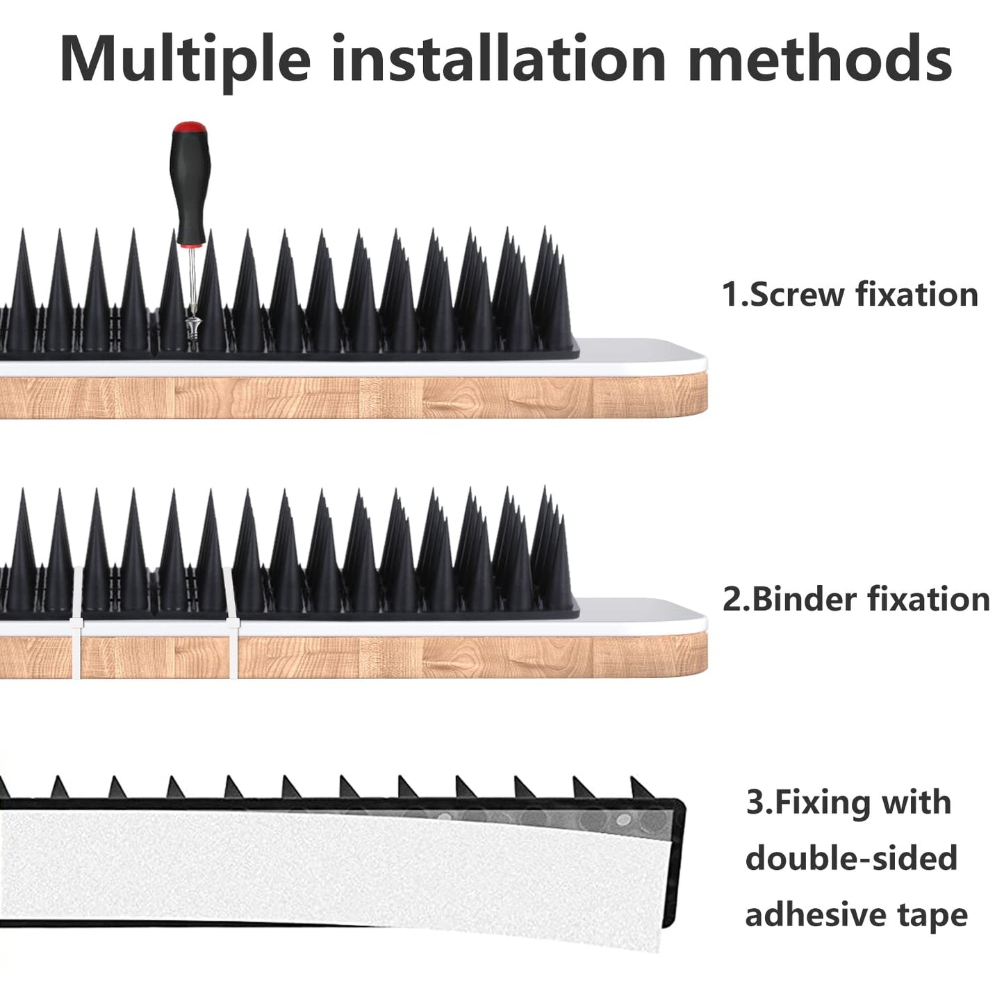Bird Spikes, 20 Packs Bird Deterrent, Raccoon for Outdoor Repelling Reptiles, Squirrel Spikes for Fences and Roofs to Keep Birds Away（18.7Feet）
