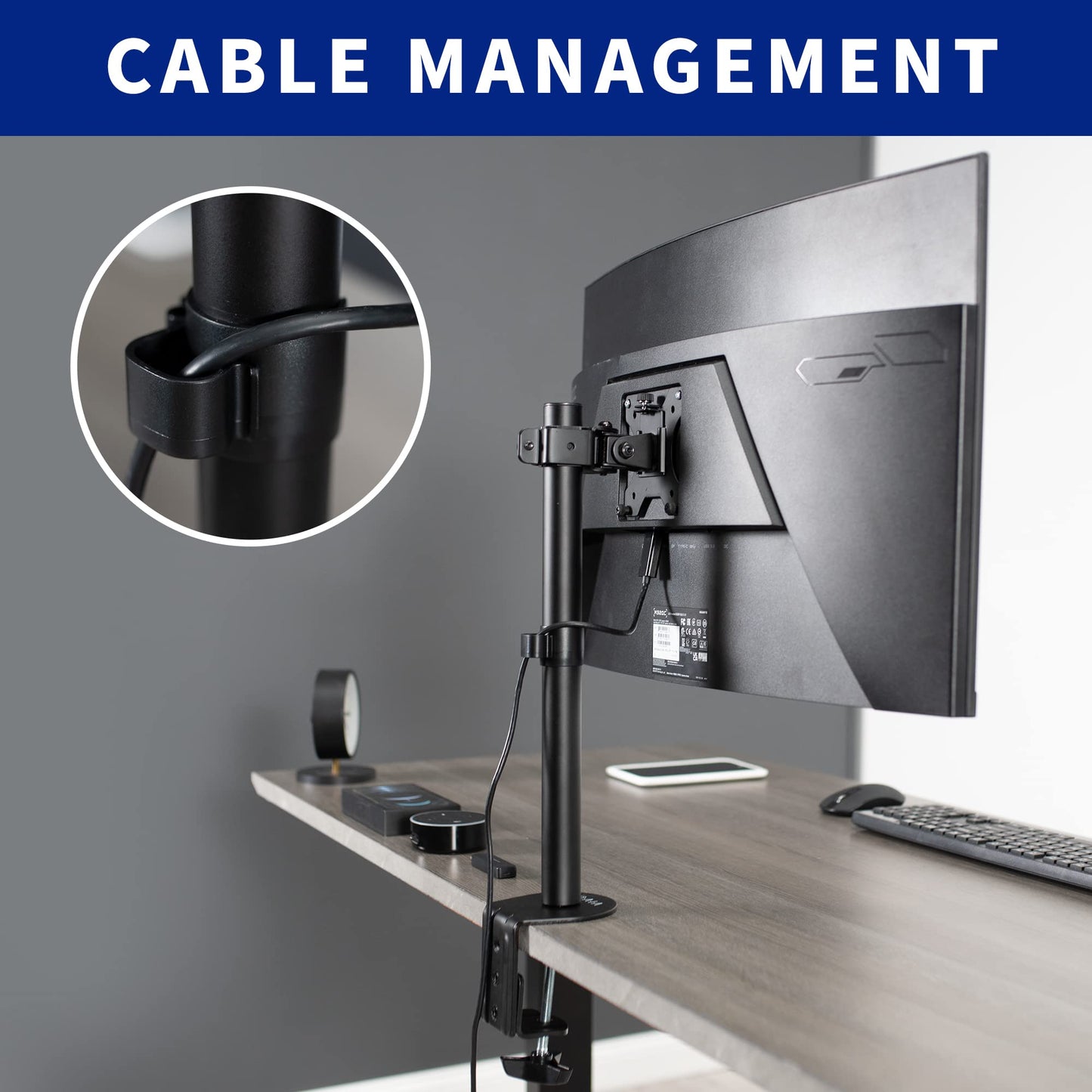 VIVO Single Monitor Adjustable Tilt Desk Mount Stand for 1 LCD Screen up to 27" (STAND-V001C)