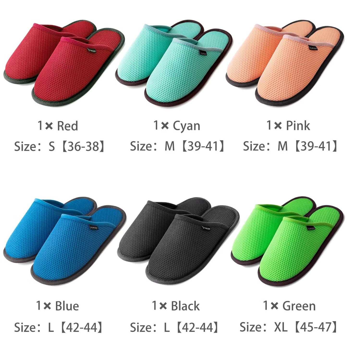 BUGUKI House Slippers for Guests Non-Disposable Washable Spa Slippers Set Non-Slip Felt Slippers for Spa, Hotel, Party Guest and Travel, T Set of 6 Pairs, 6-14 Women/4-13.5 Men