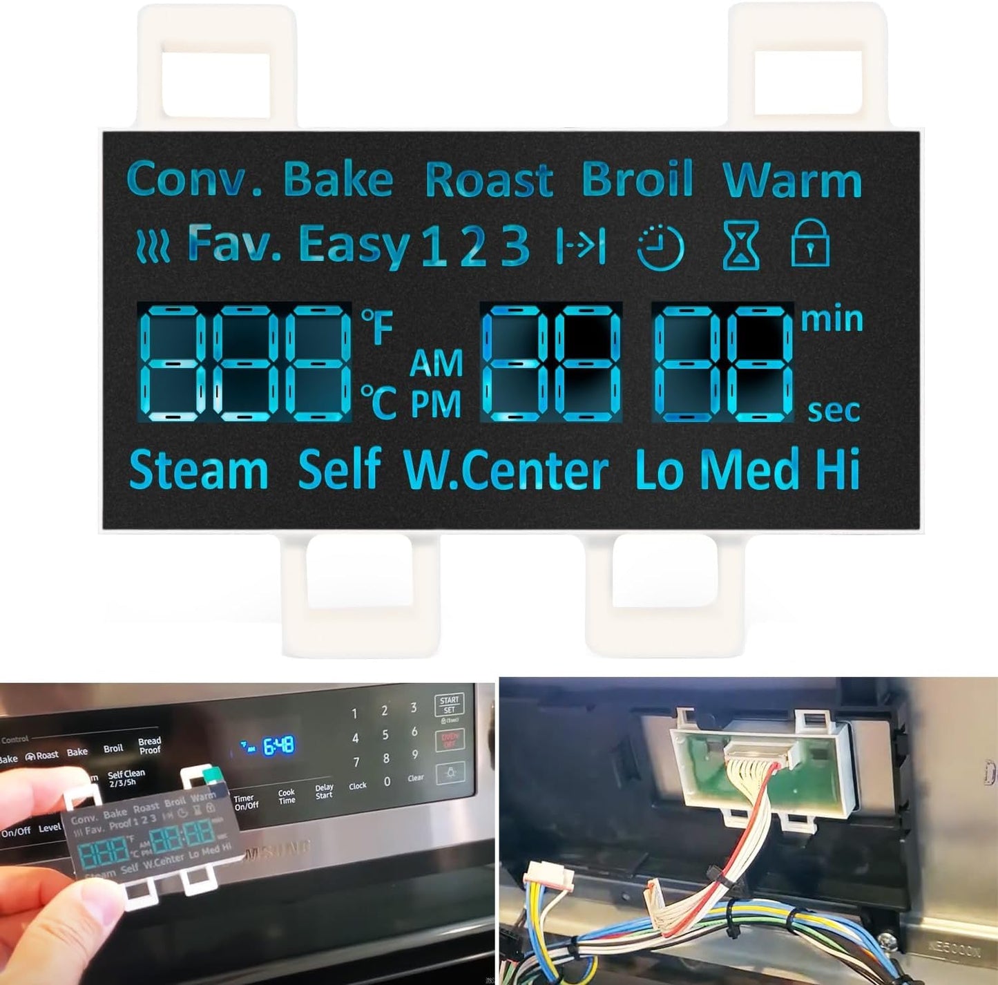 DE07-00129A-Upgraded Range LED Display Board Compatible with Samsung Electric Range -Oven/Stove Fits Model NE59J7630SB/AA NE59J7630SG/AA NE59J7630SS/AA NE59J7630SW/AA