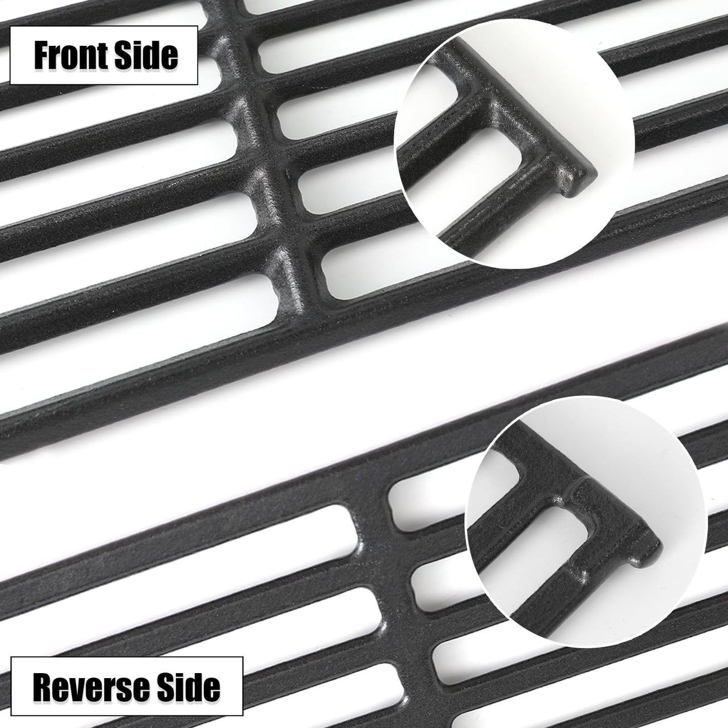 BBQSAVIOR PG74 BBQ Grill Grates for Broil King Baron 440 420 490 320, Broil-Mate and Huntington Models,17 3/8 Inch Cast Iron Cooking Grates Replacement Parts 4-Pack
