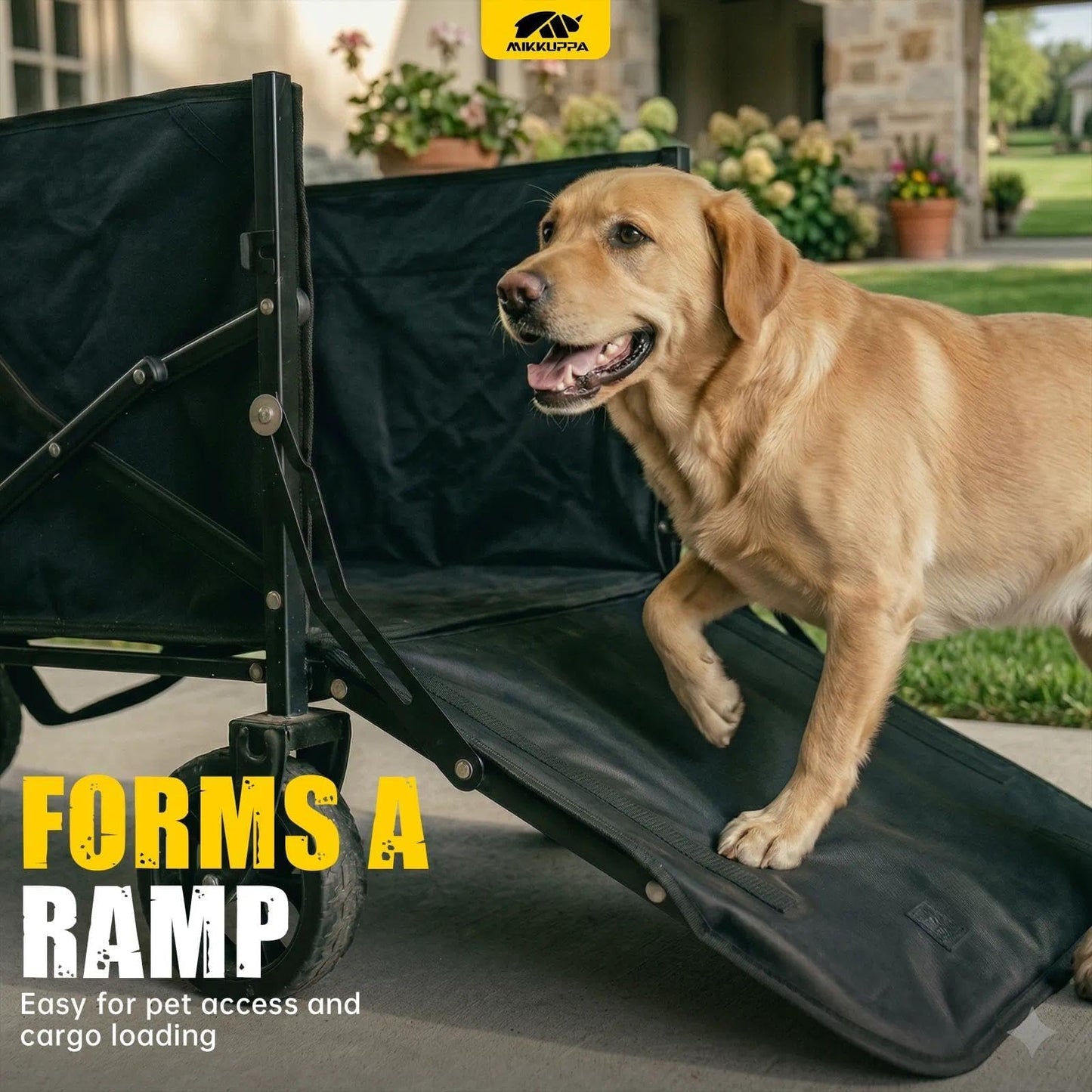 MIKKUPPA Collapsible Wagons Carts Foldable - 180L 340LBS Heavy Duty Utility Wagon with Drop-Down Tailgate for Groceries & Dogs, Portable Shopping Carts with Wheels for Camping, Beach, Sports, Garden
