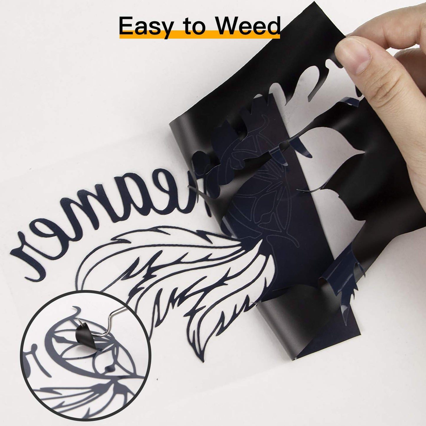 HTVRONT Heat Transfer Vinyl - 12" x 35ft Black Iron-On HTV Roll for All Cutter Machines, Easy to Cut & Weed for Shirt Designs