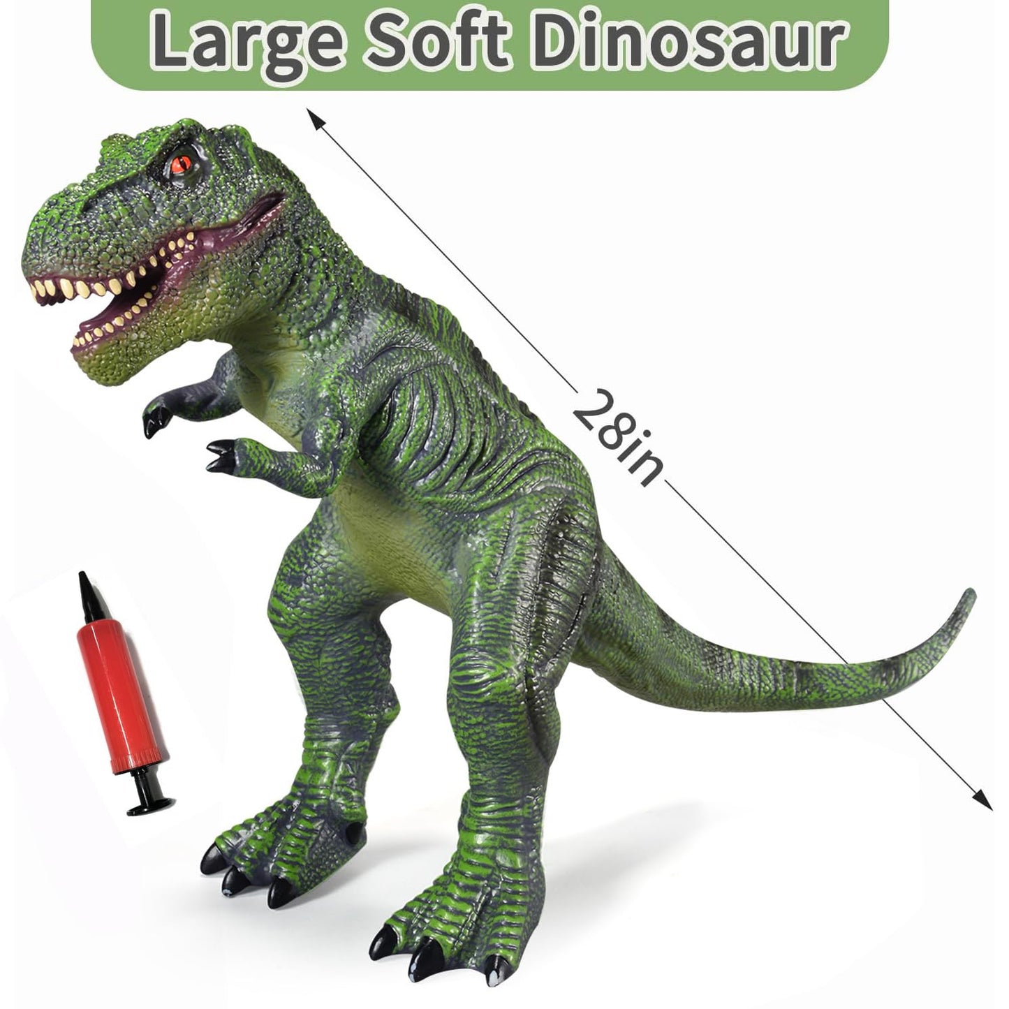 Large Dinosaur Toys- 28" Tyrannosaurus Rex Soft Dinosaur Toys for Kids 3-5, Big Inflatable Dinosaur for Boys Girls, Toddler Dinosaur Party Favors