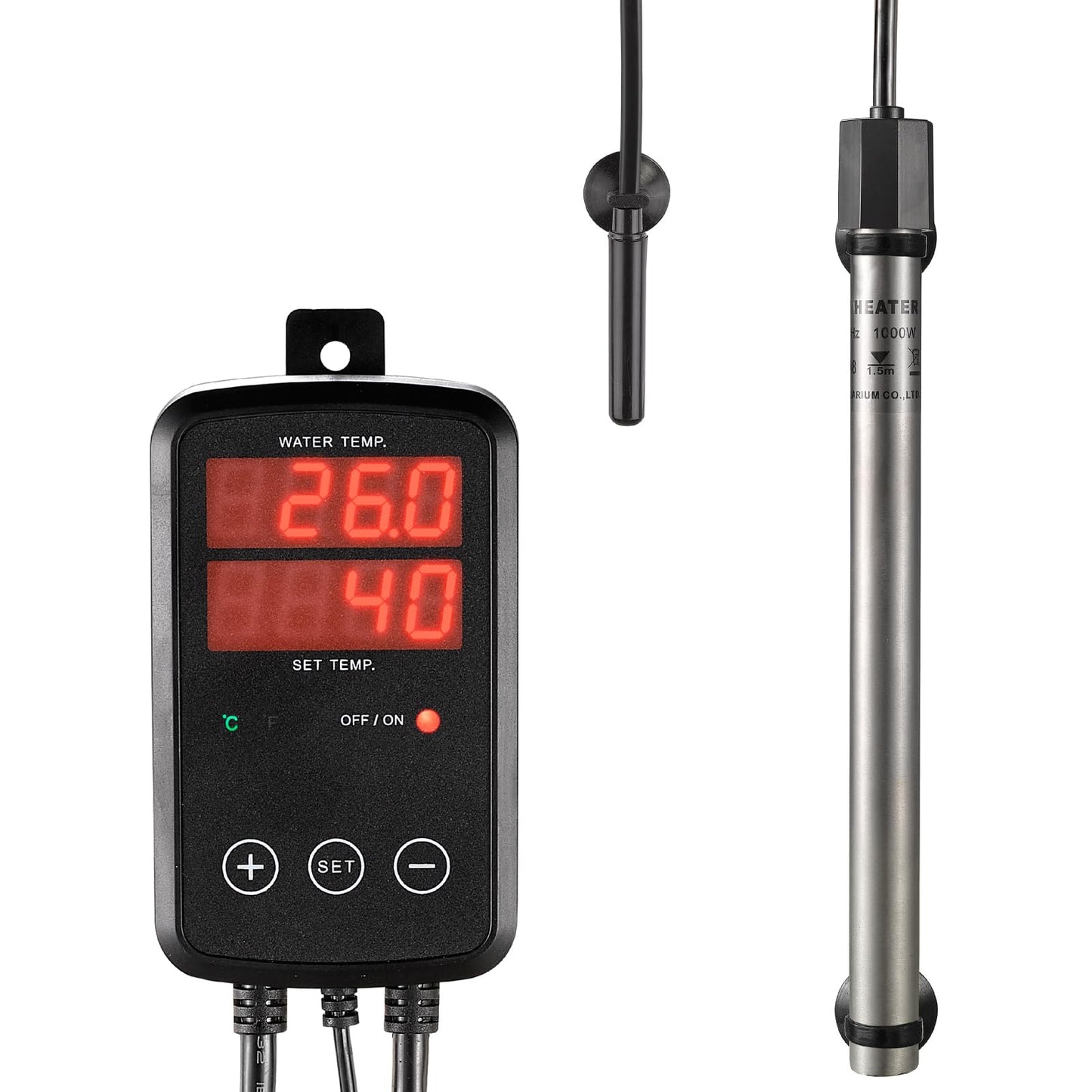 Titanium Aquarium Heater 800W, Submersible Fish Tank Heater with Digital Display Temperature Controller, 0℃-40℃ Adjustable, Fast Heating for 100~150 Gal Saltwater Freshwater Fish Tank, MX-9015(800W)