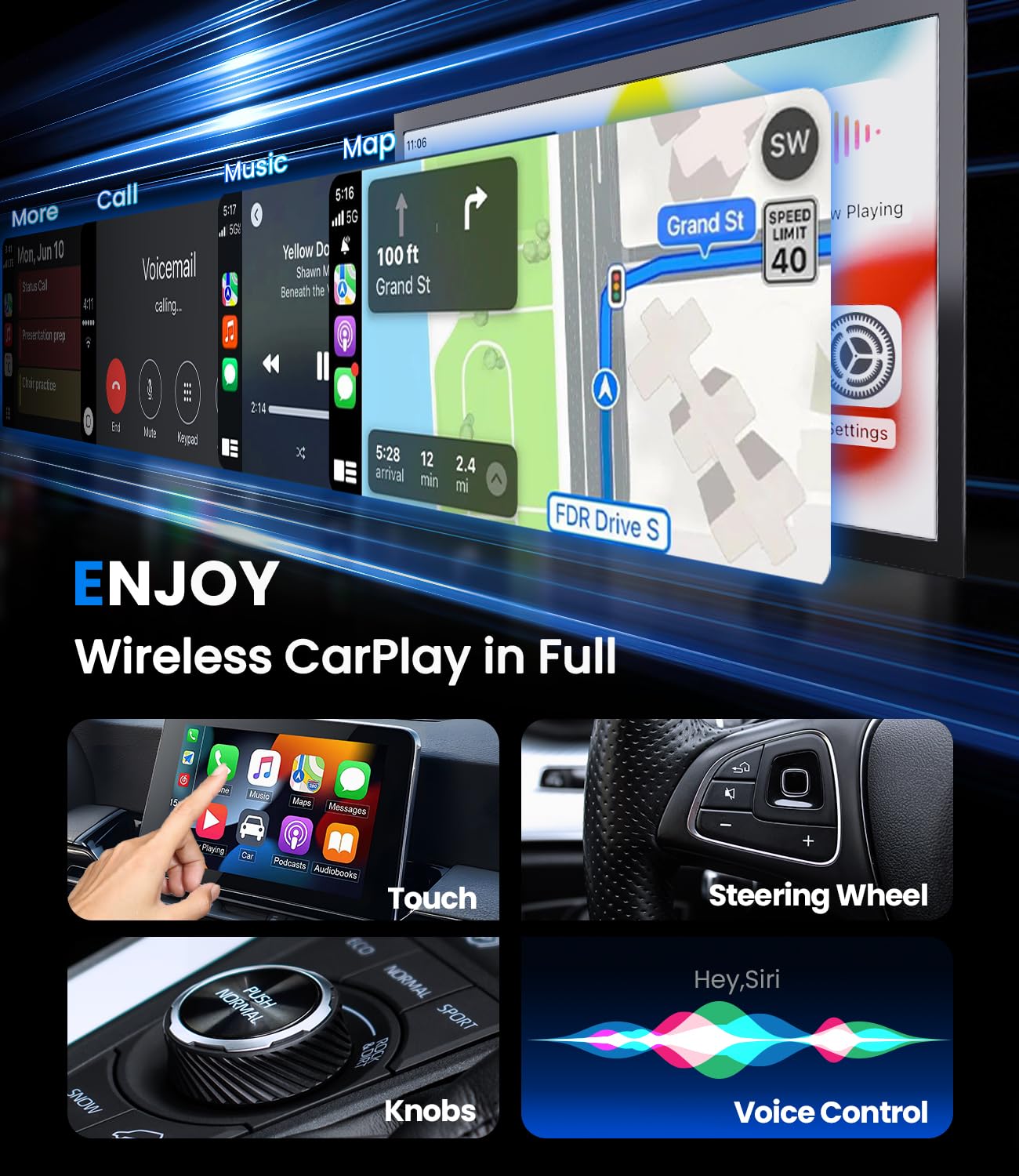 Teeran Wireless CarPlay Adapter for iPhone (2026 Upgraded), Mini Plug & Play for Cars with Factory Wired Apple CarPlay, Fast & Stable Connection, Easy Setup, Wide Vehicle Compatibility USB & USB C