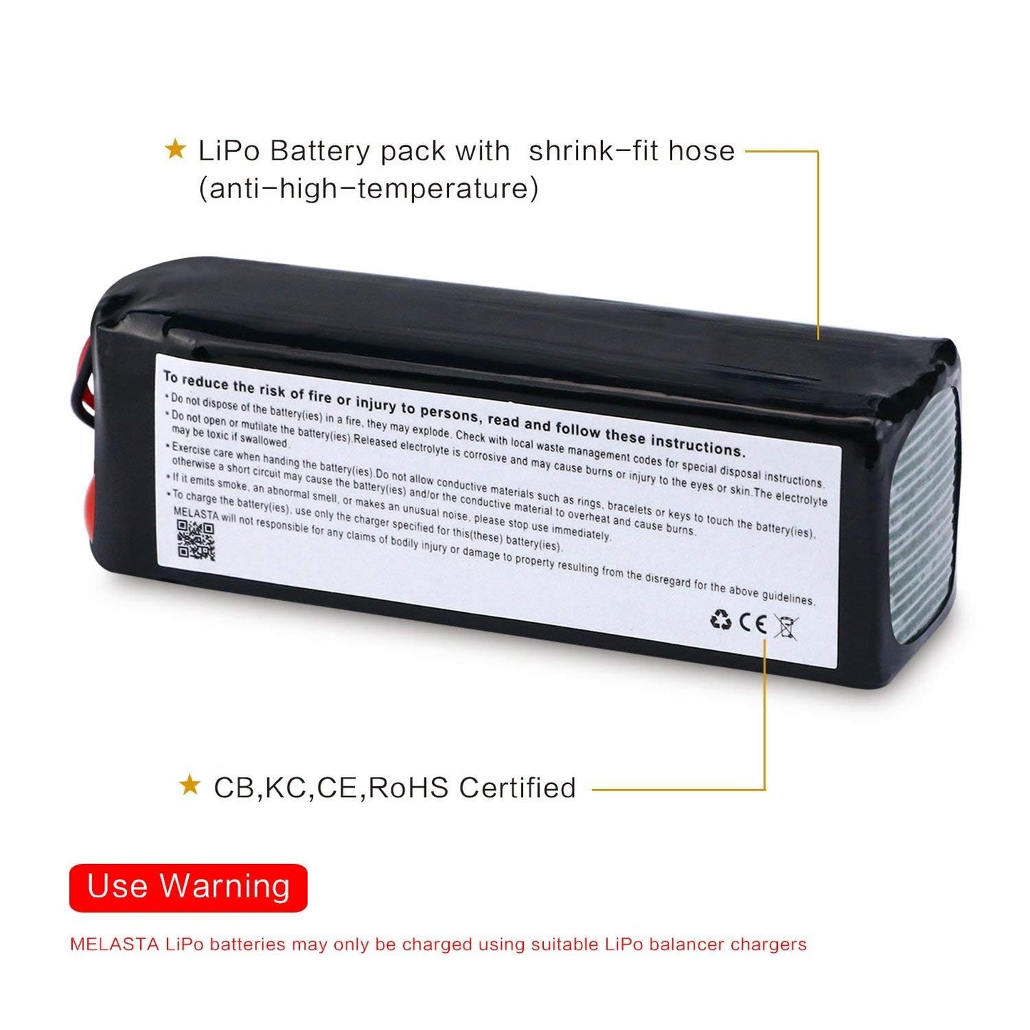 melasta 4S 14.8V LiPo Battery 2200mAh 50C RC Lipo Battery Compatible with XT60 Plug for RC Airplane Helicopter Quadcopter Vehicle Boat