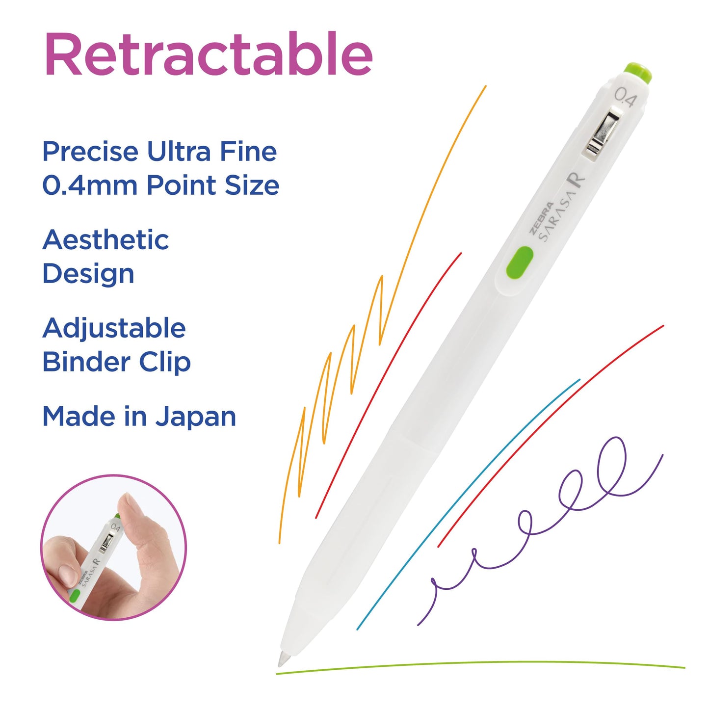 Zebra Pen, SARASA R Gel Pens, Assorted Ink Colours, 0.4mm Fine Point, Vivid Ink to Create Deep, Saturated Colour & Smooth Gel Lines, Quick-Drying for Smear-Free Writing, Made in Japan, 14-Pack (40514)