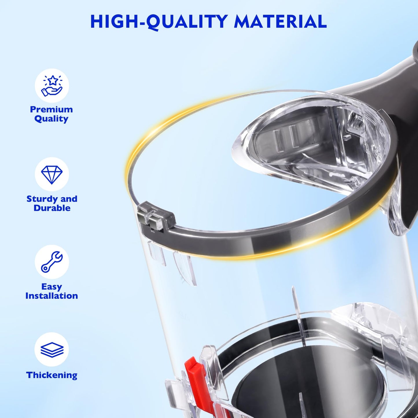 Dust Bin Compatible with Dyson V6 DC58 DC59 DC62 DC72 DC74 Vacuum Cleaner A and B Interface Canister Attachment Parts, Release Bin Replacement for Dyson Cordless Vacuum Part No.965660-01, 966080-01