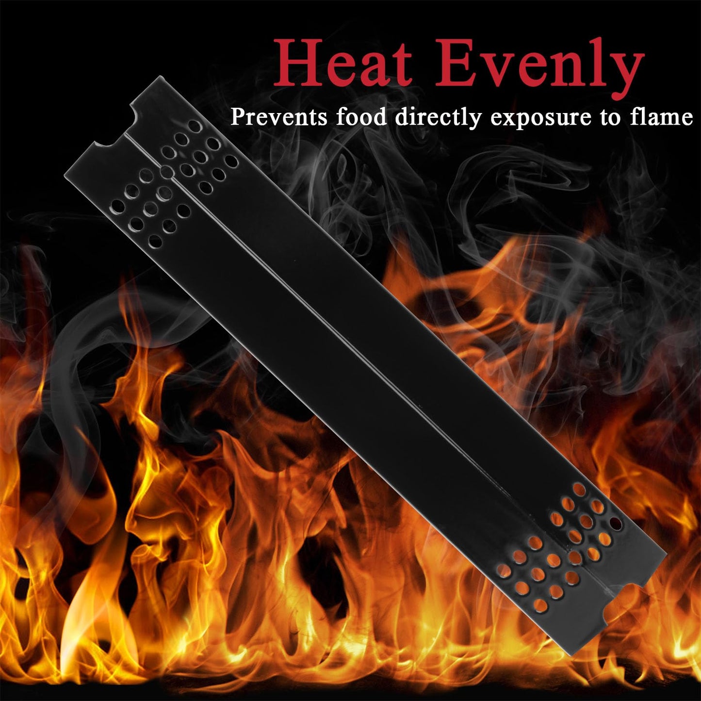 GLOWYE Heat Plate Shields Replacement Parts for Master Chef G45308 G45311 85-3045-4 85-3044-6 and More, Porcelain Steel BBQ Burner Covers Heat Tent for Charbroil 463241313 463241013 463241413 Grills