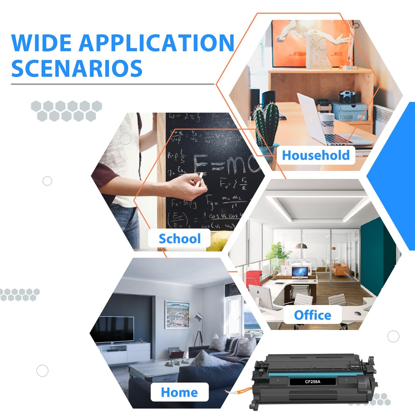 58A CF258A Toner Cartridge Black 2 Pack (with Chip) Compatible Replacement for HP CF258A 58A 58X CF258X Work for HP Laserjet Pro MFP M428fdw M428fdn M428dw M404 M428 M404n M404dn M404dw Printer Ink