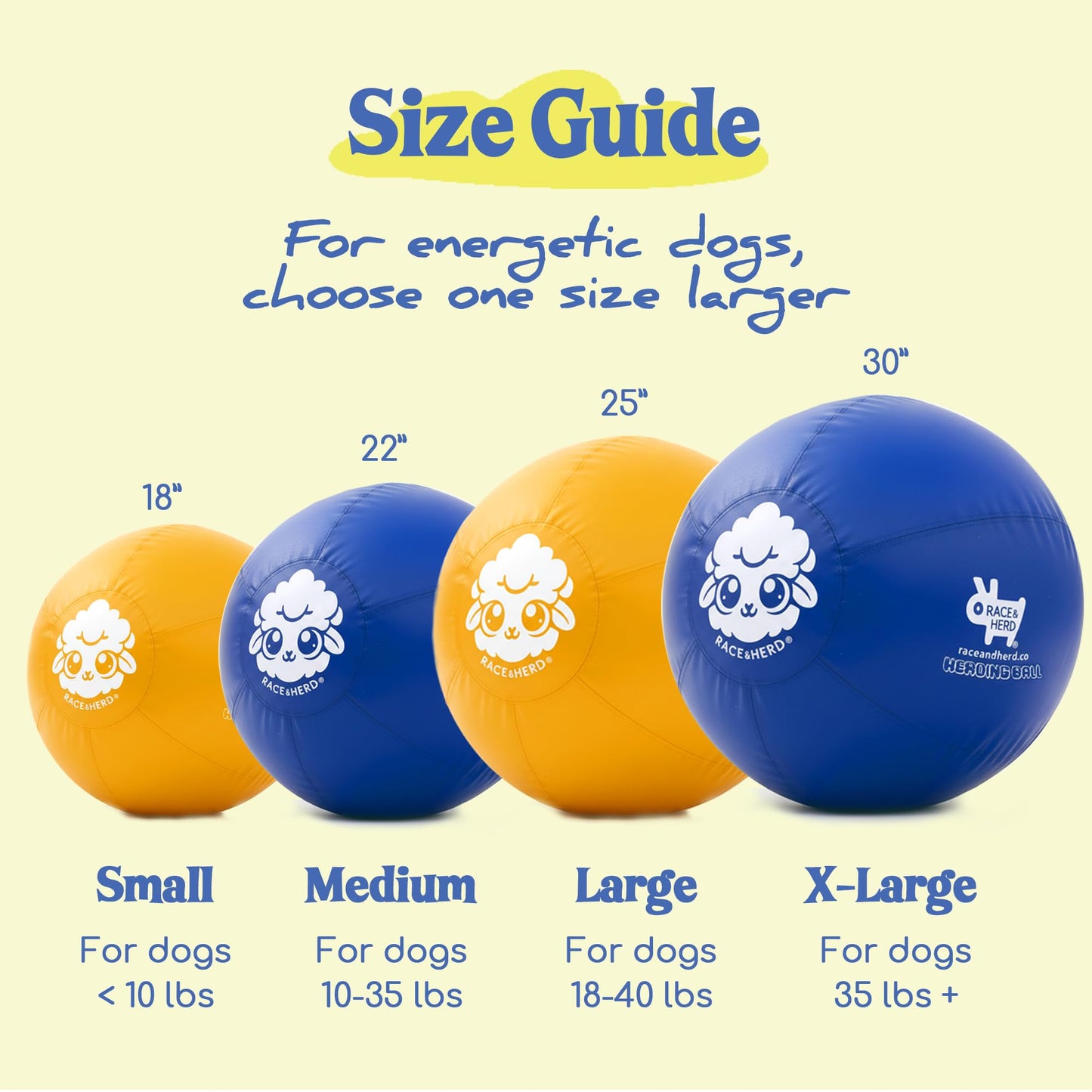 Race&Herd Herding Ball for Dogs (25" M Set) for Australian Shepherd, Cattle Dogs, Collie & Herding Dog, Dual Layered Dog Ball, Horse Ball - Free IACP Training Book