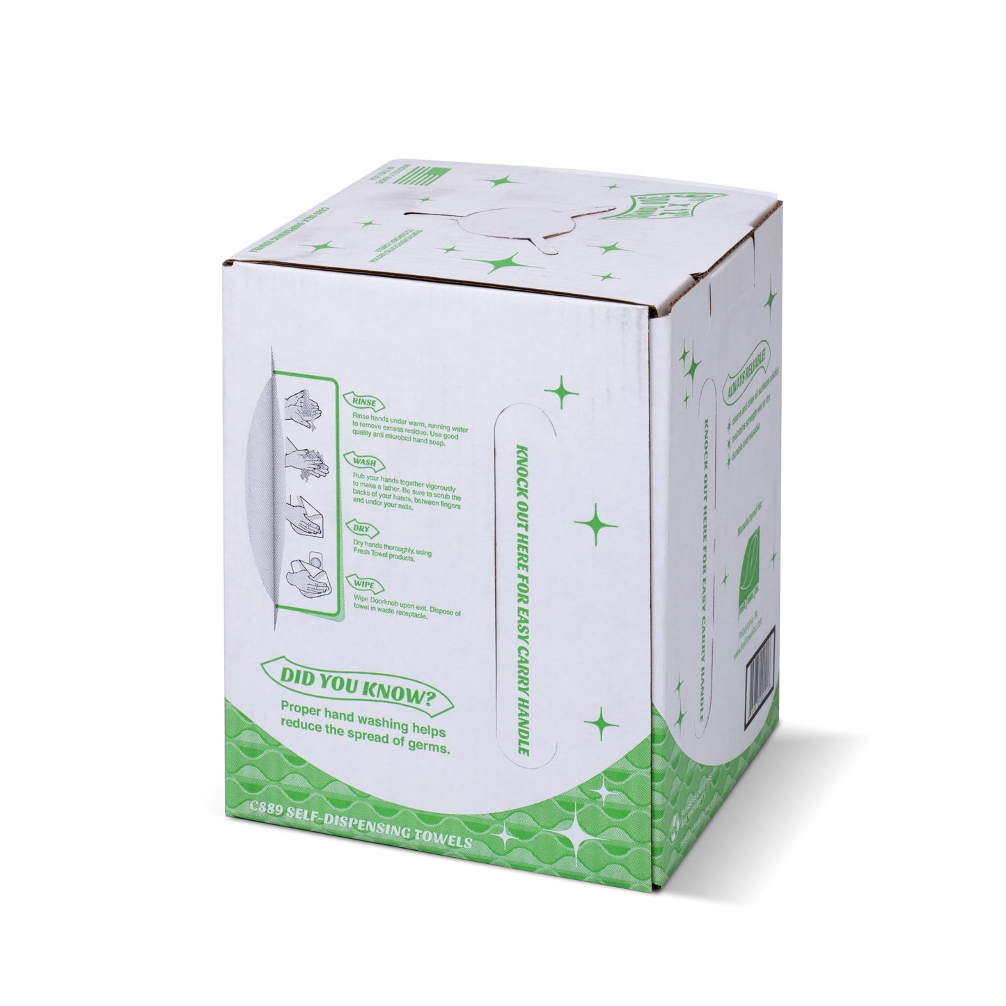 Fresh Towel Inc. Fresh Towel Ultra Strong Center Pull Shop Towels - (1 Box of 300) Disposable Cleaning Towels - White 9in W x 12in L - FT500