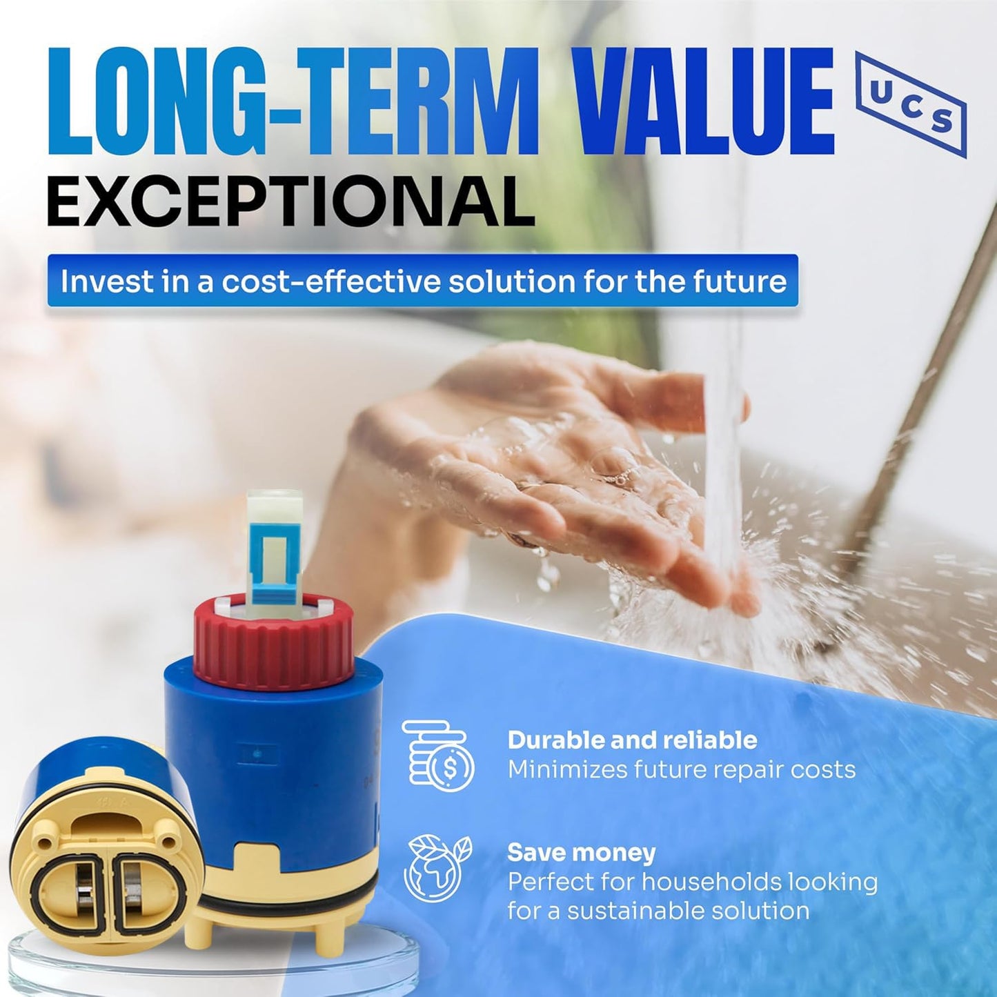 Belanger FC9AC010 JH04BD Hain-Yo Ceramic Plastic Faucet Cartridge - Replacement Cartridge with Single Lever Cartridge - Pressure Balance Cartridge Replacement Low Torque Structure Type