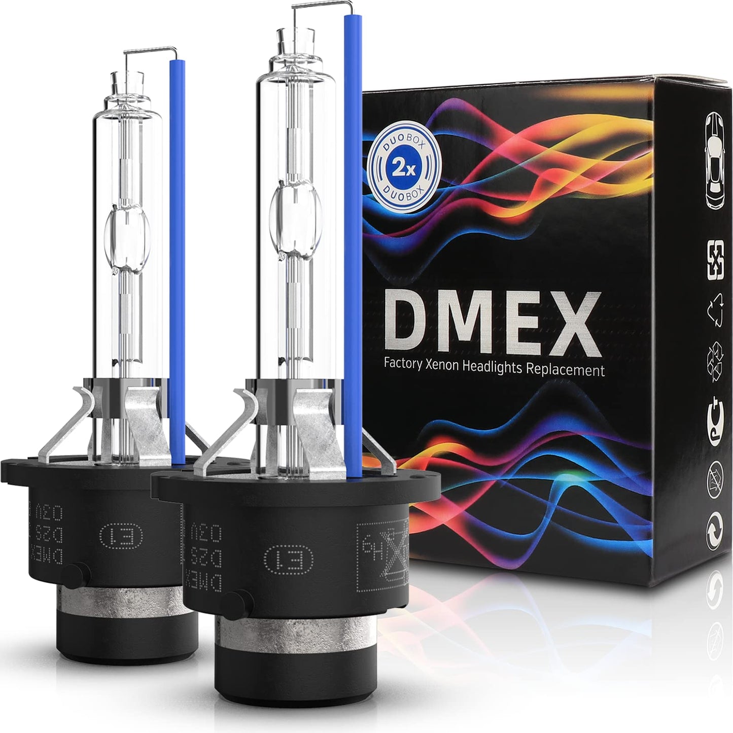 DMEX D2S HID Headlight Bulbs Xenon 6000K Cool White 35W 66240 85122UB 66040 Replacement Lamp - Pack of 2(Not fit Halogen Headlight Assembly)