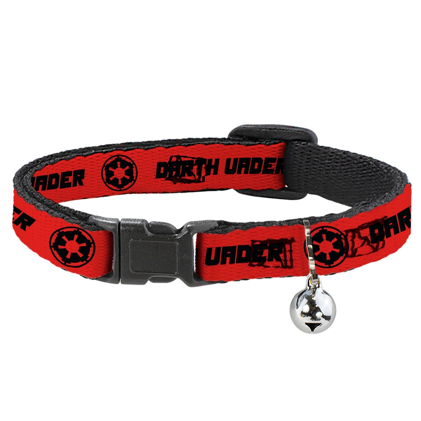 Star Wars Cat Collar, Breakaway Collar with Bell, Star Wars Darth Vader Japanese Characters and Logo Red Black, 8.5 to 12 Inches 0.5 Inch Wide
