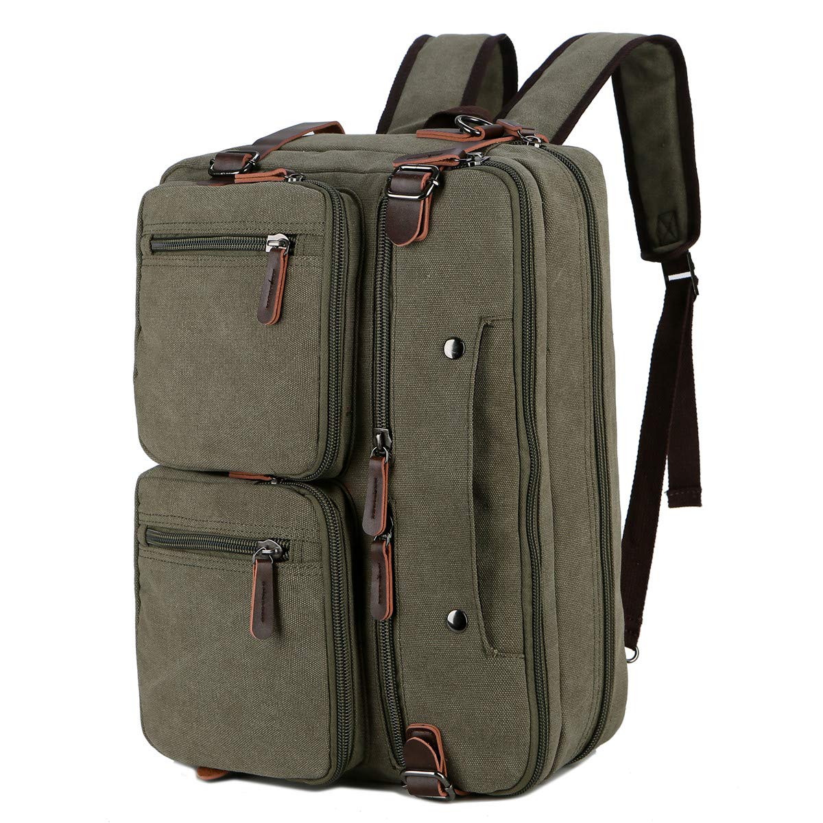 Baosha Convertible Briefcase Backpack 17 Inch Laptop Bag Case Business Briefcase HB-22, Amy Green, Large, Classic