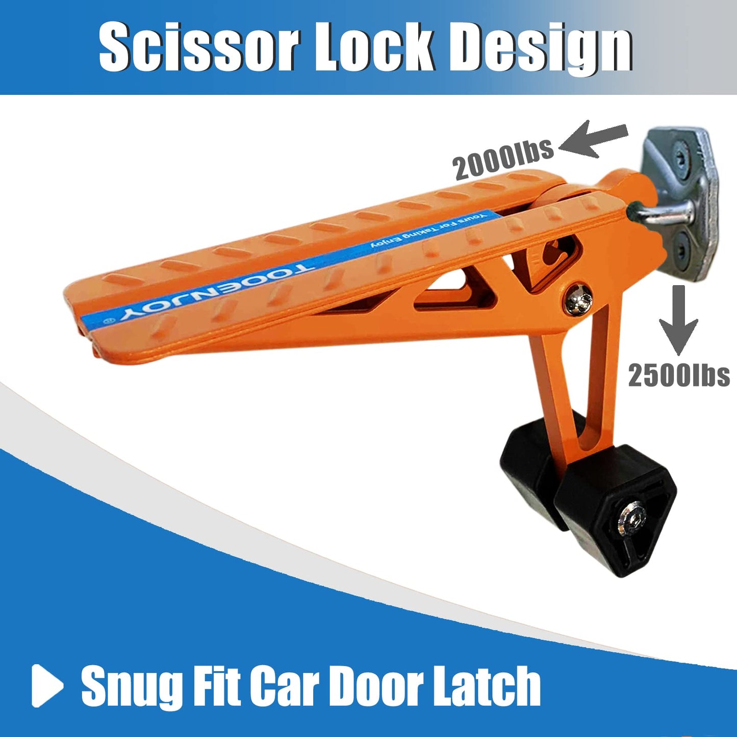 TOOENJOY Universal Fit Car Door Step, Foldable Roof Rack Door Step Up on Door Latch, Supports Both Feet, Easy Access to Rooftop for Most Car, SUV, Truck, Max Load 400 lbs (Orange)