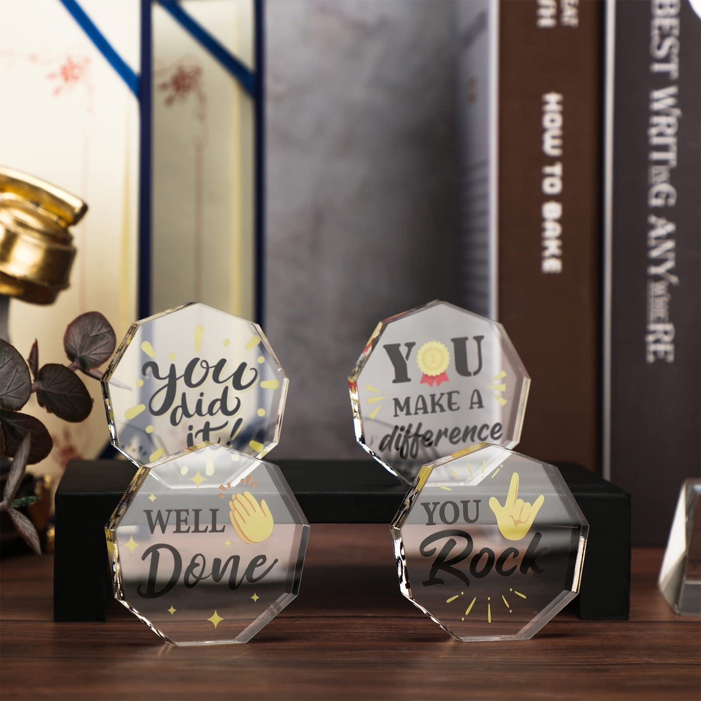 Janmercy 24 Pcs Appreciation Acrylic Awards Graduation Mini Trophies Bulk for Students End of Year Classroom Prizes Thank You Gifts for Graduation Party Office Team Volunteer Appreciation (Medal)