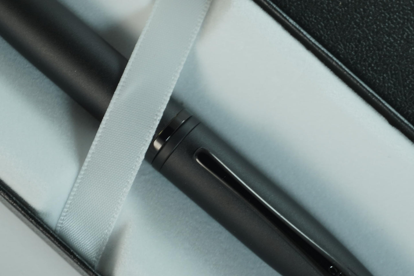 Cross Calais Refillable Ballpoint Pen signature mid band, Medium Point, Includes Gift Box - Matte Black Barrel and PVD Appointments.