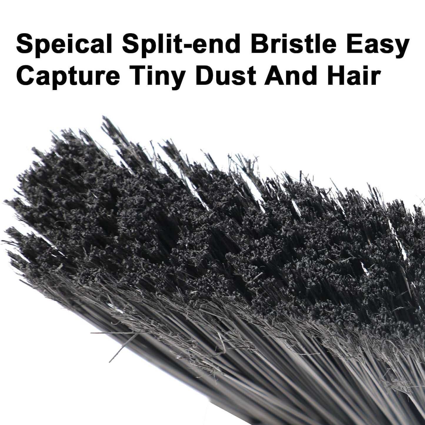 2PCS Heavy Duty Broom, Brooms for Sweeeping Indoor, Angle Broom with Long Pole, Outdoor Broom for Courtyard Garages Slidewalk, Indoor Broom for Kitchen Lobby Canteen, Black (2Black)