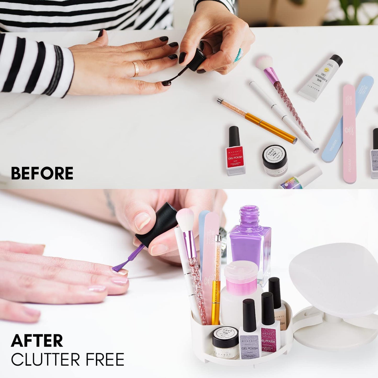Makartt Nail Gel Polish Nail Design Base Studio Tool with Gel Holders and Multi Angle Rest, Great Support for Nail Salon Home DIY Manicure Pedicure Nail Art