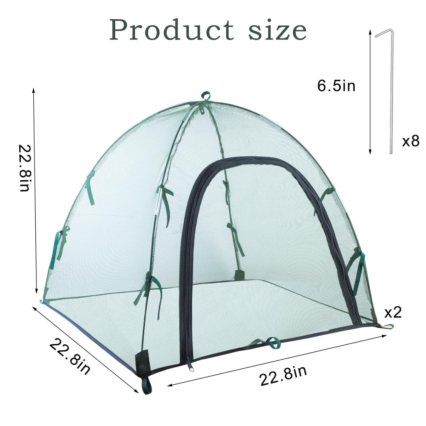 2pack Pest Guard Cover,22.8x22.8x22.8 Inches Garden Mesh Plant Cover Insect Bird Barrier Netting Mesh Outdoor Mesh Plant Enclosure Plant Tent Cover Pest Protection Guard for Fruit Vegetables
