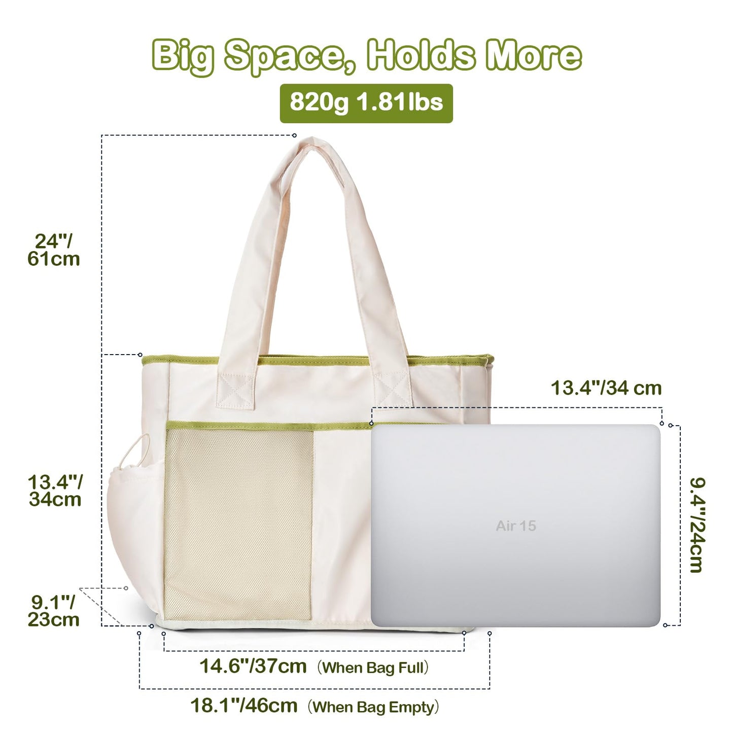 Odoland Cooler Bag, Insulated Leakproof Beach Cooler Backpack with 2 Compartment for Women, 2 in 1 Large Capacity Soft Tote Cooler Bag with Multiple Pockets for Beach Picnic Trip Daily Use,White