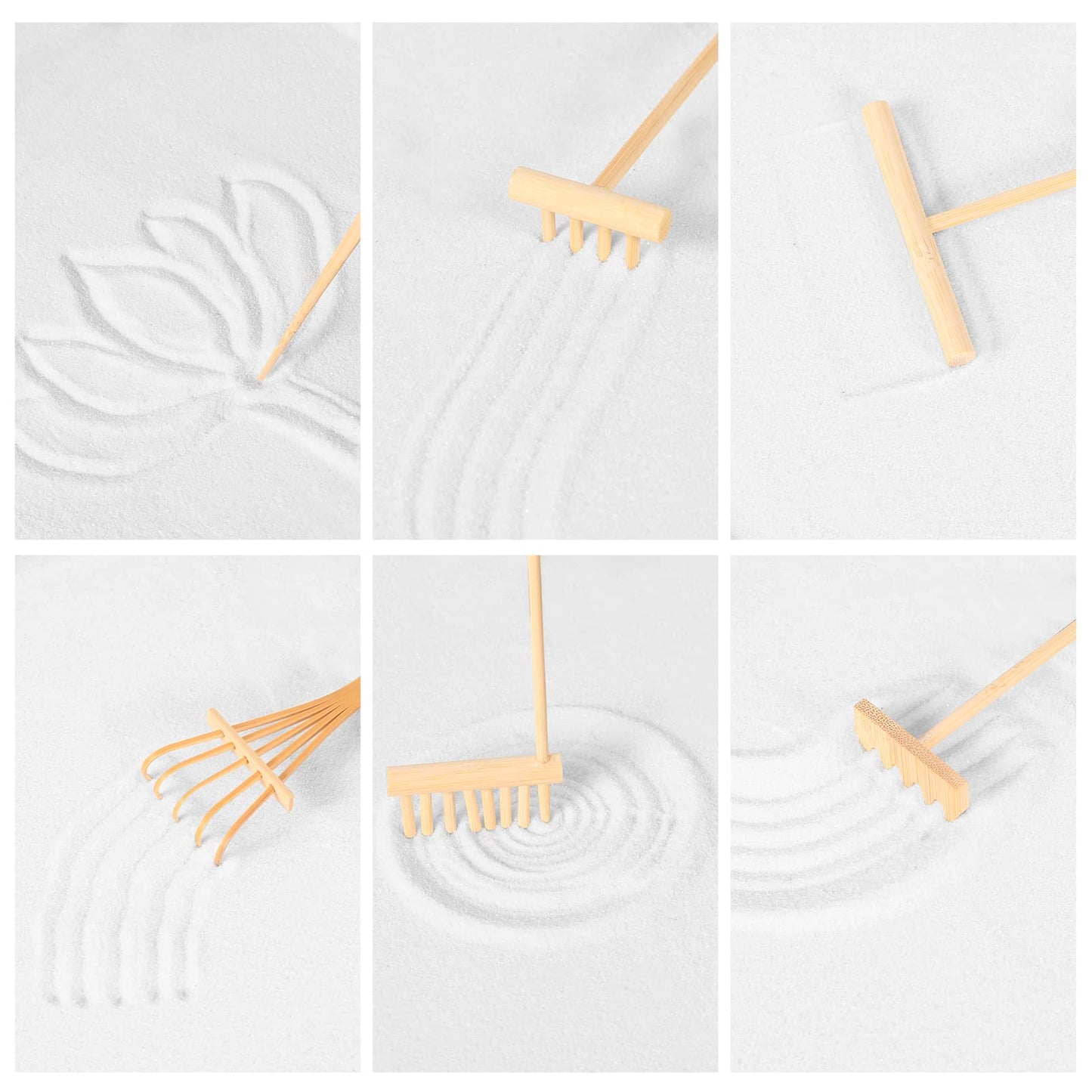 Artcome Japanese Zen Sand Garden for Desk - Home, Office Desk Accessories - Crafted Meditation Therapy Rectangle Tray - Mindful Relaxation and Meditation Tool for Stress Relief - Meditation Gift Set