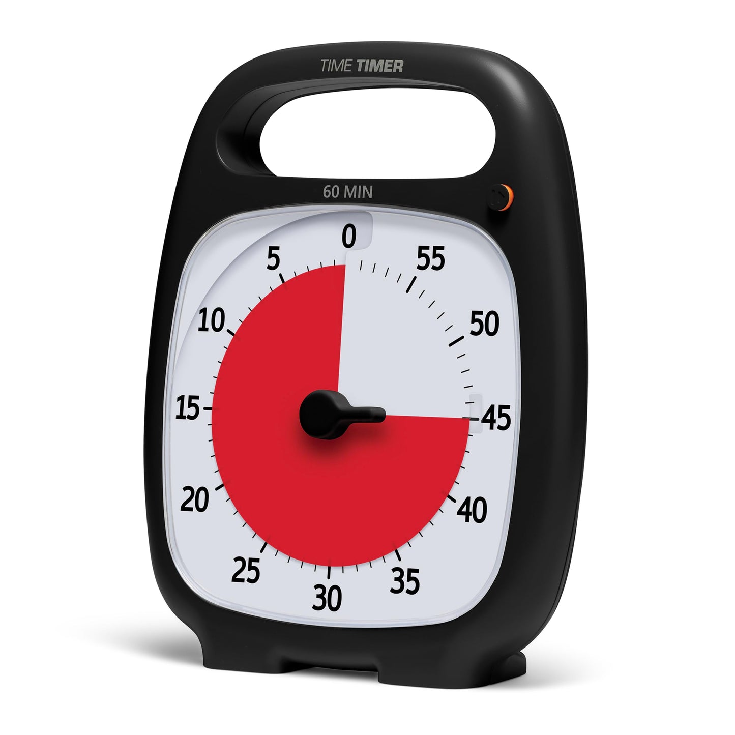 Time Timer PLUS 60 Minute Visual Analog Timer; Optional Alert (Volume-Control Dial); Silent Operation (No Ticking); 5.5” wide x 7” tall; Time Management Tool; Charcoal